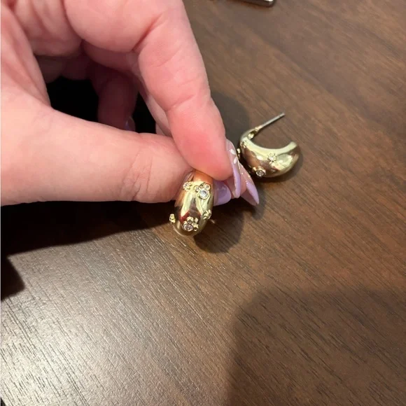 Girls Crew, Disney, Etc Mixed Gold & Silver Earring Set - 7 Pairs - Picture 3 of 7